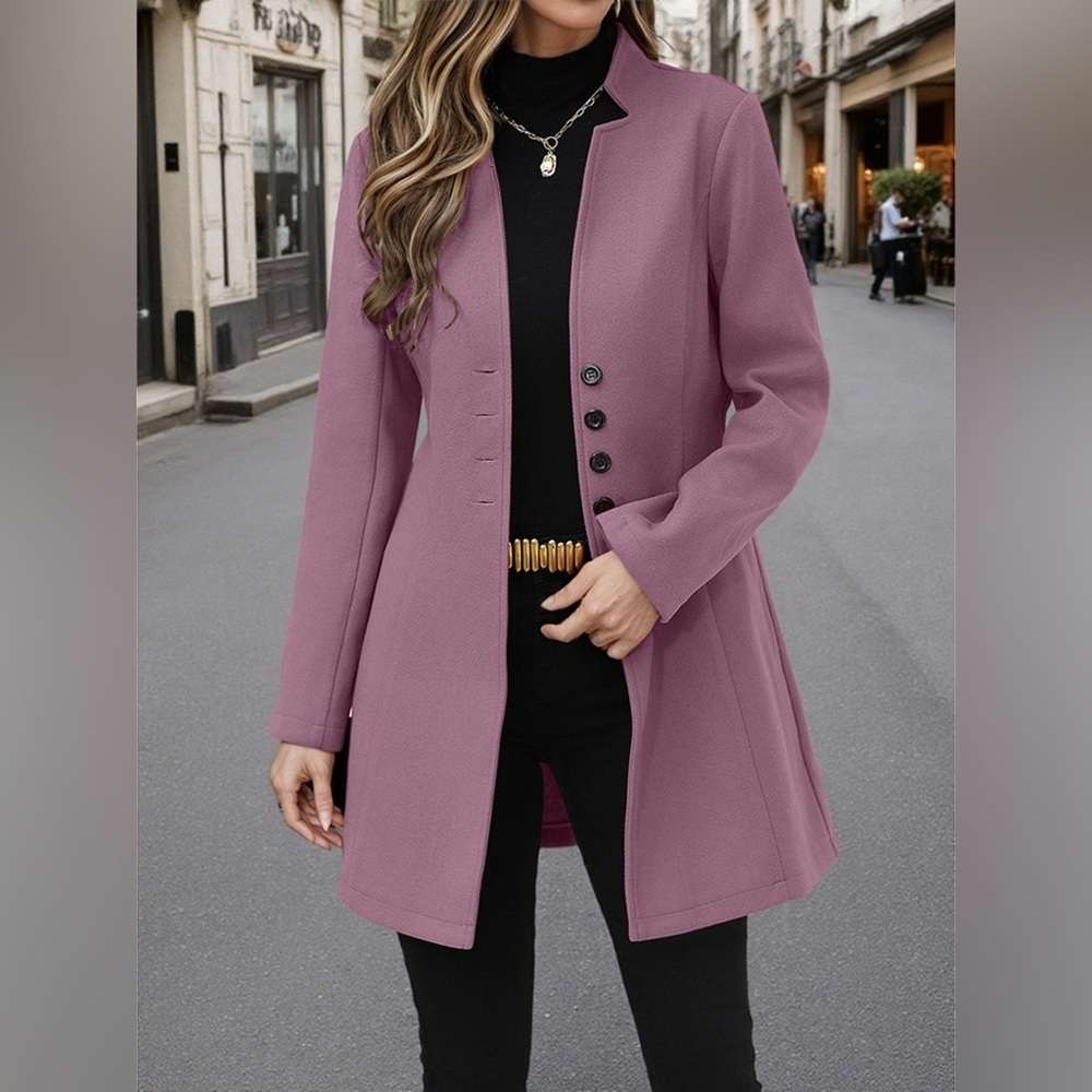 Button Up Long Sleeve Coat